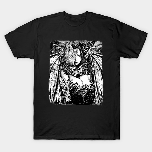 Manga dragon Girl Shapeshifting T-Shirt by GothicDesigns